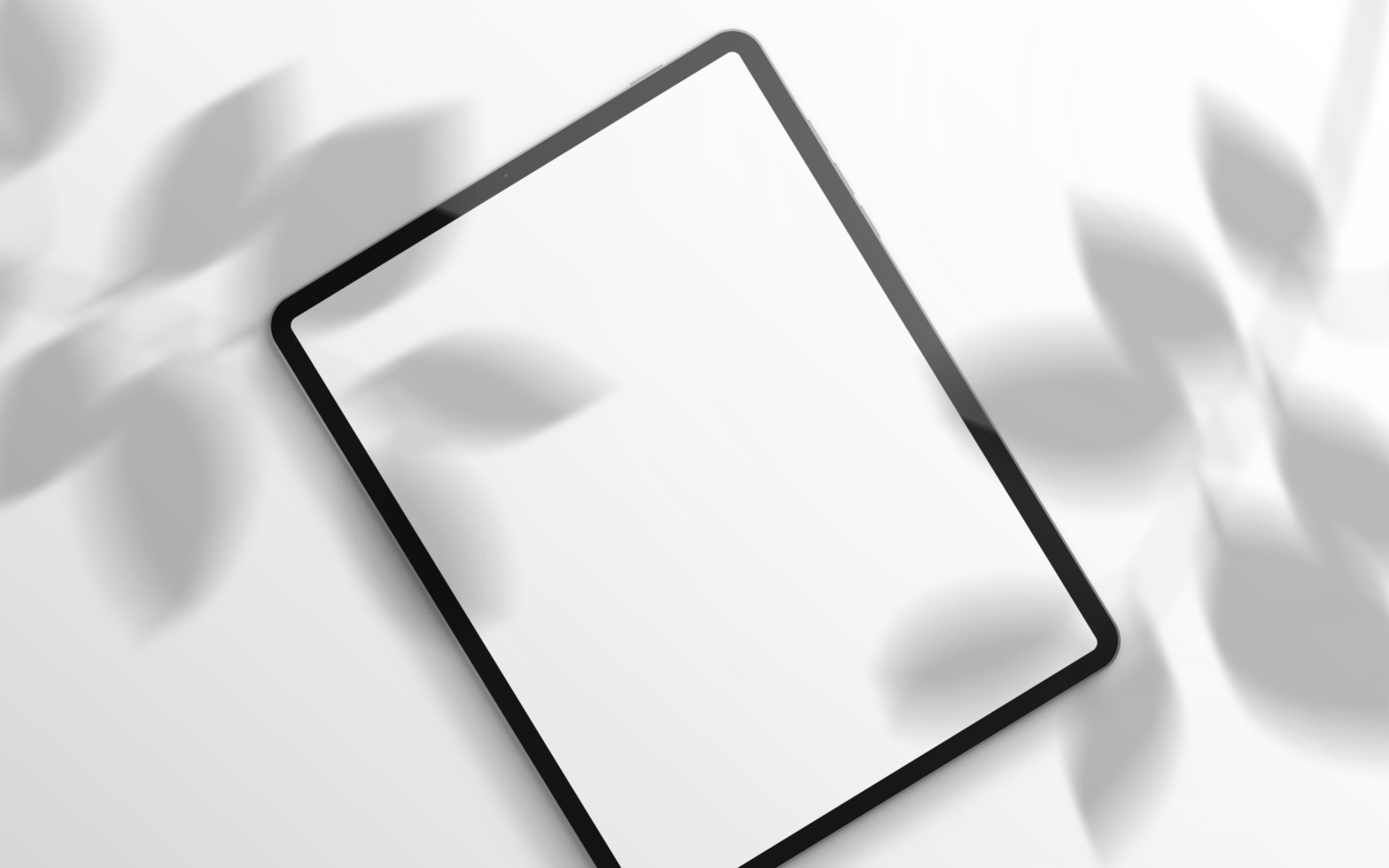 einfaches weißes tablet pro mit schatten auf transparentem hintergrund png