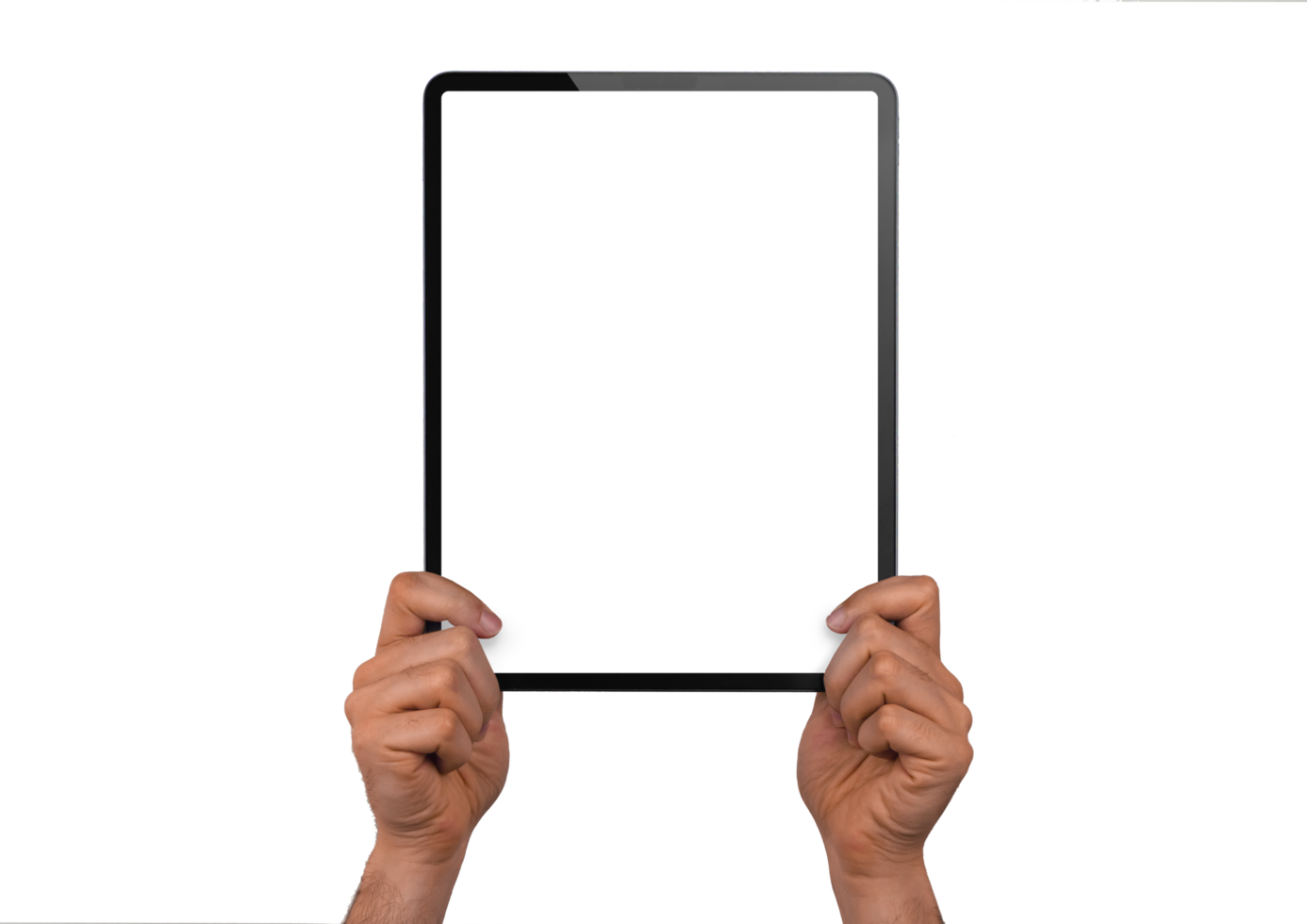 Isolated Plain White Tablet Pro in Hands png