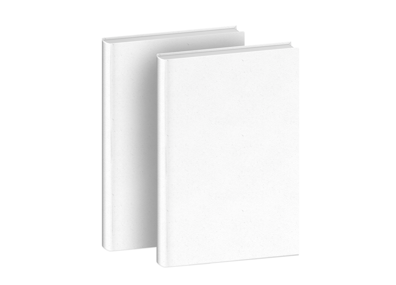 Two Plain White Books on Transparent Background png