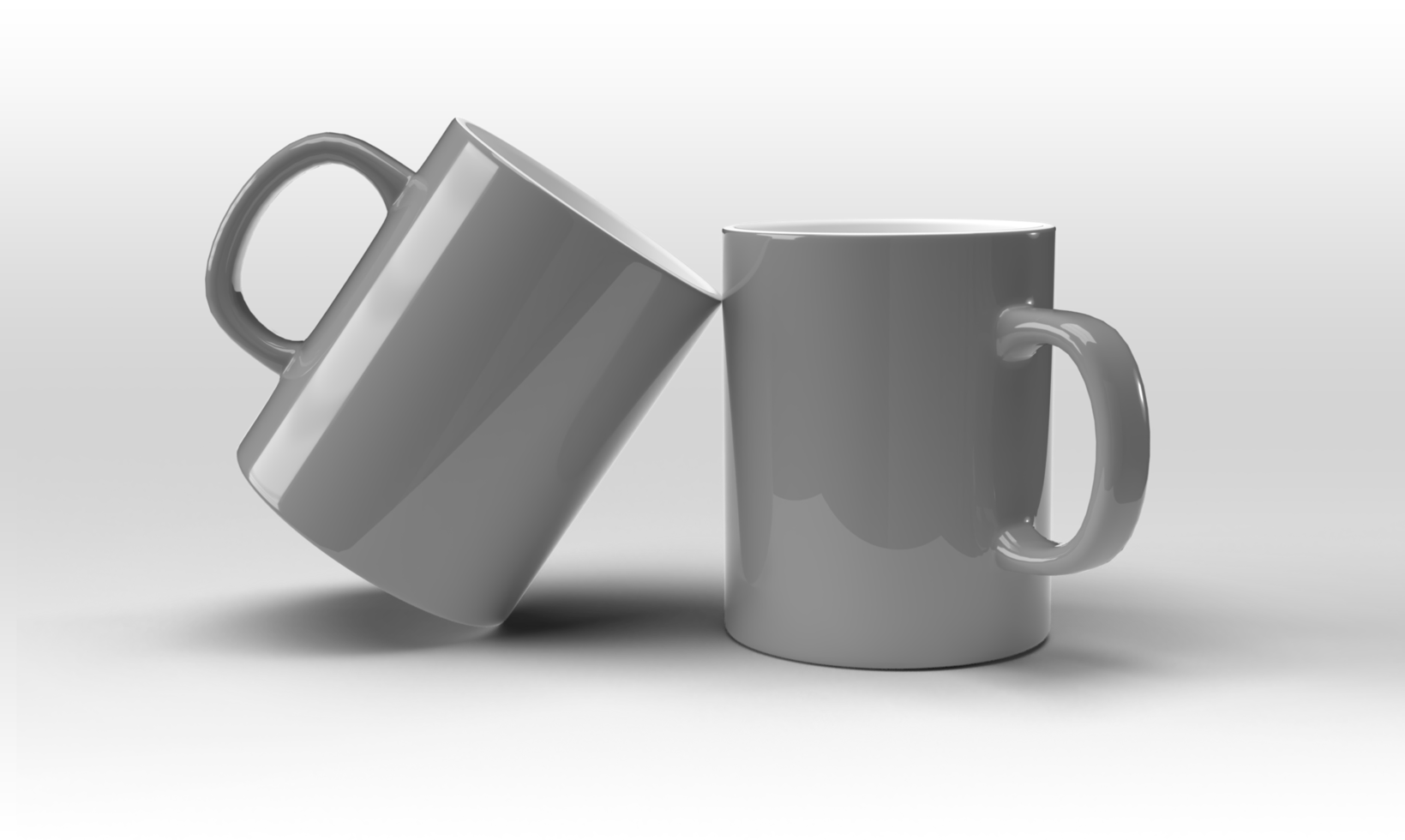 Two Mugs on Transparent Background png