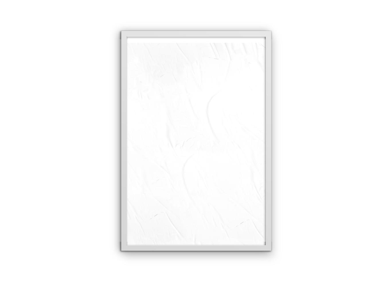 White Poster With Frame on Transoarent Background png