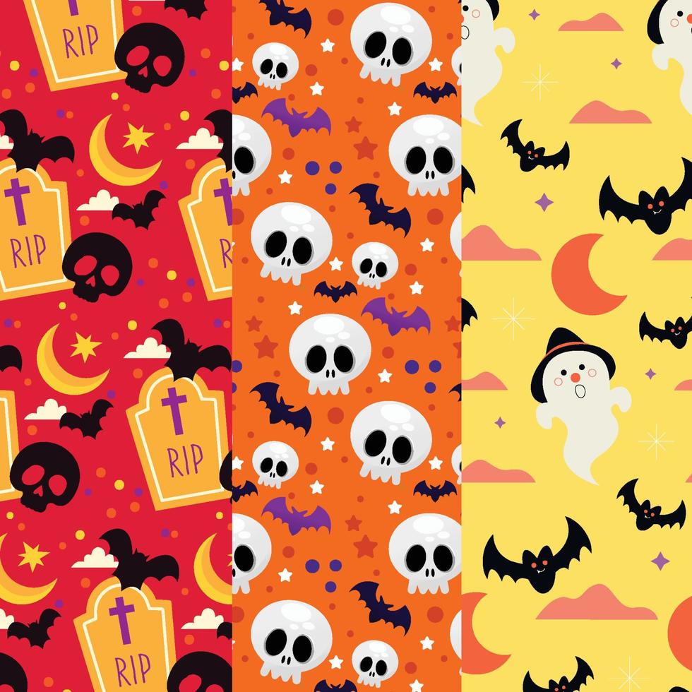 Halloween patterned seamless orange background vector