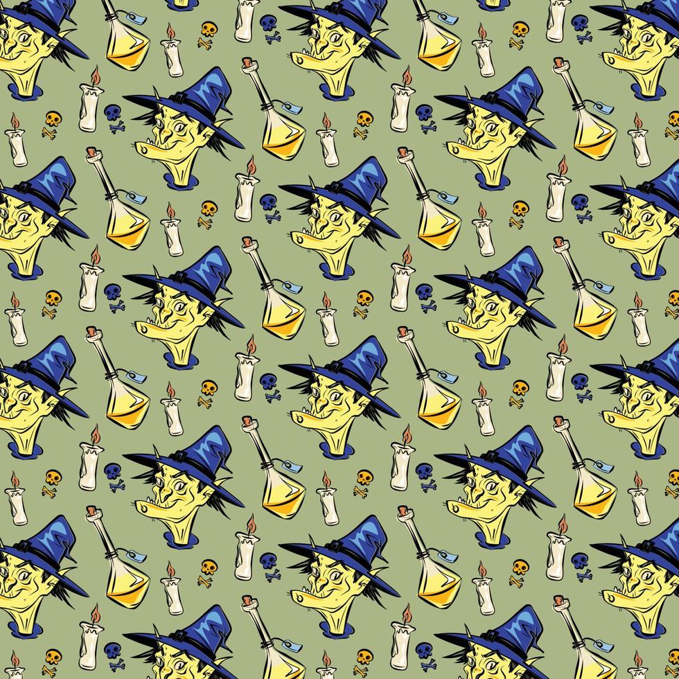 Flat halloween vintage pattern design vector