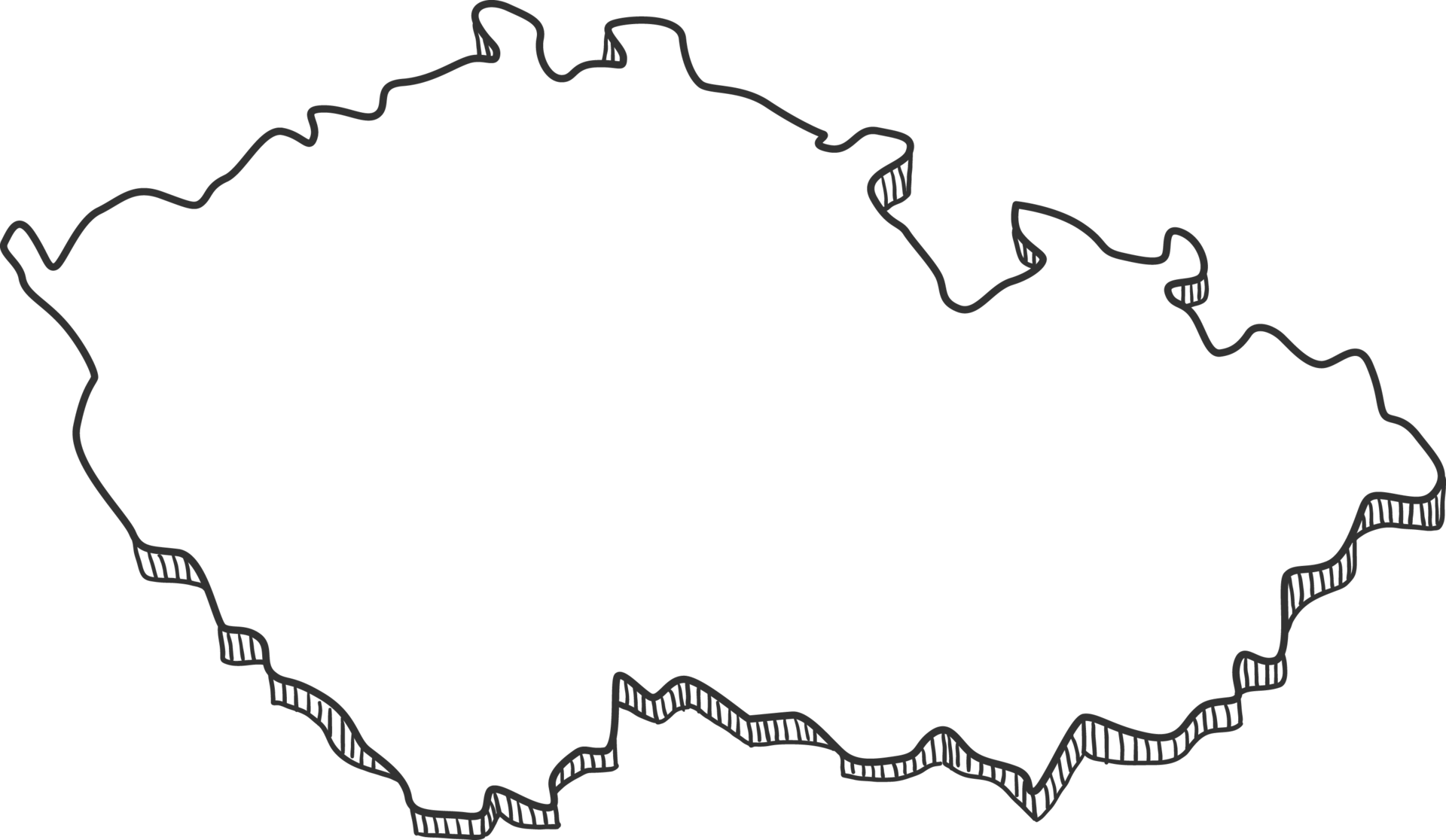 Hand Drawn of Czech 3D Map 12628317 PNG