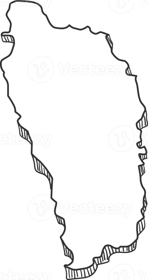 Hand Drawn of Dominica 3D Map png