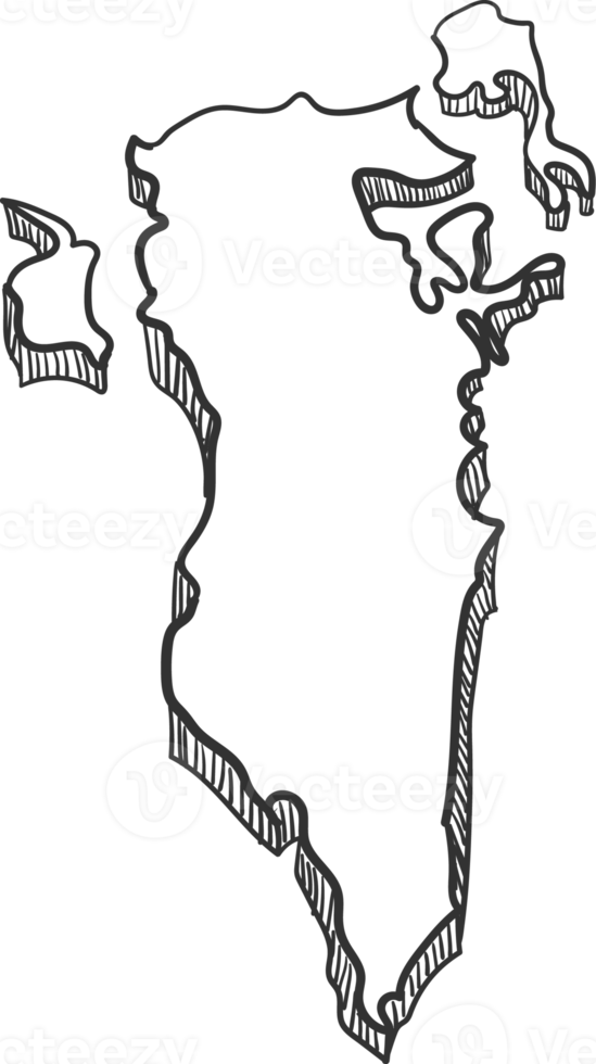 Hand Drawn of Bahrain 3D Map png
