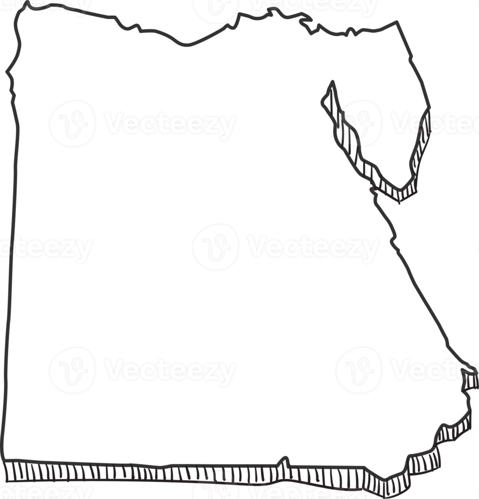Hand Drawn of Egypt 3D Map png