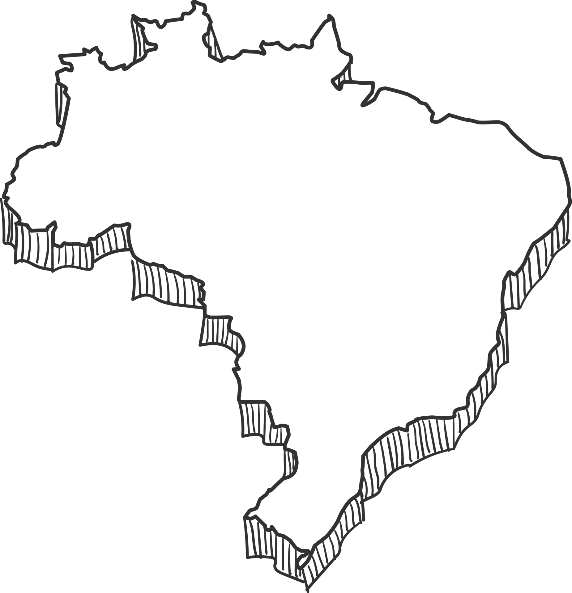 mão desenhada do mapa 3d do brasil 12628335 PNG