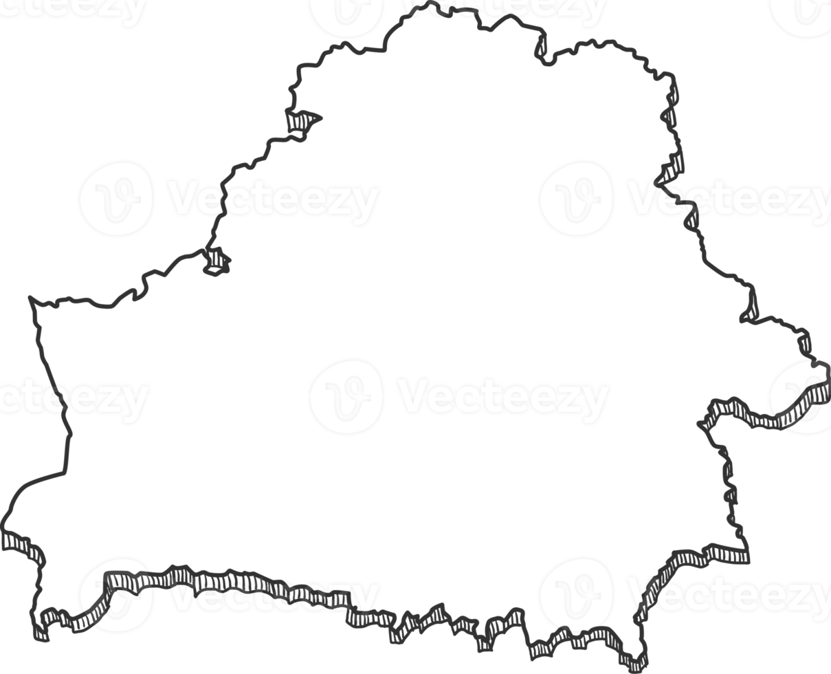 Hand Drawn of Belarus 3D Map png