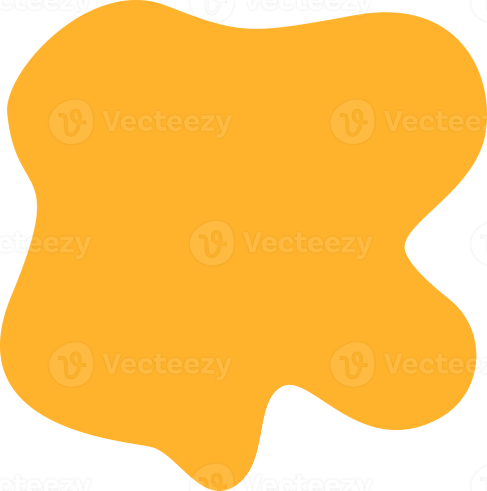 Freestyle shape abstract art with yellow color. png