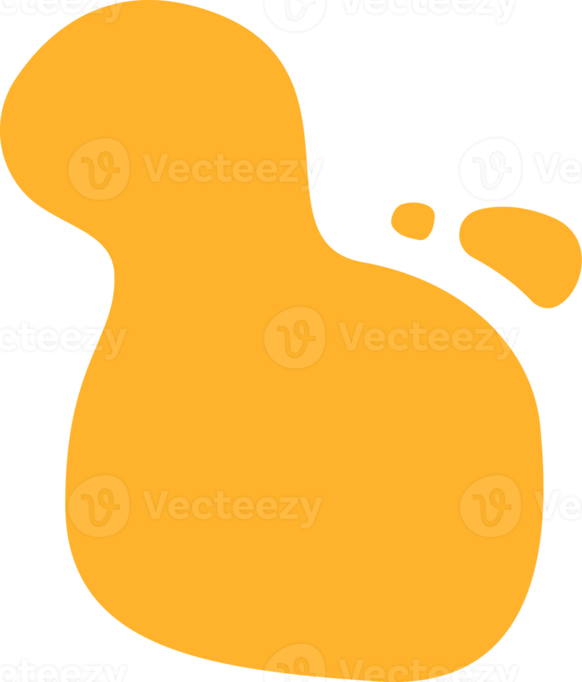 Freestyle shape abstract art with yellow color. png