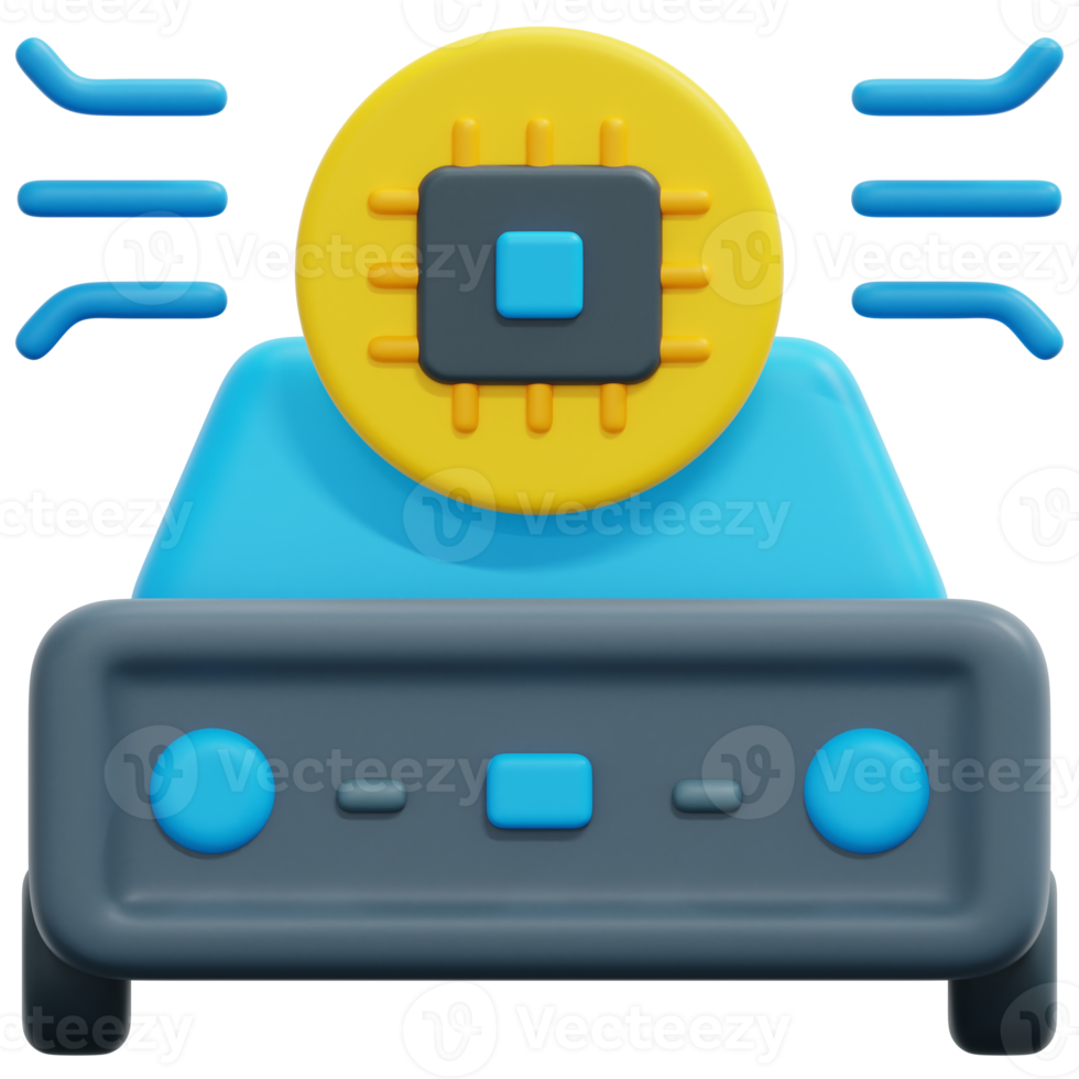 autonomous car 3d render icon illustration png