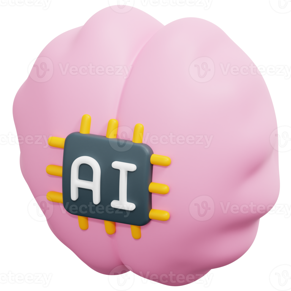 brain 3d render icon illustration png