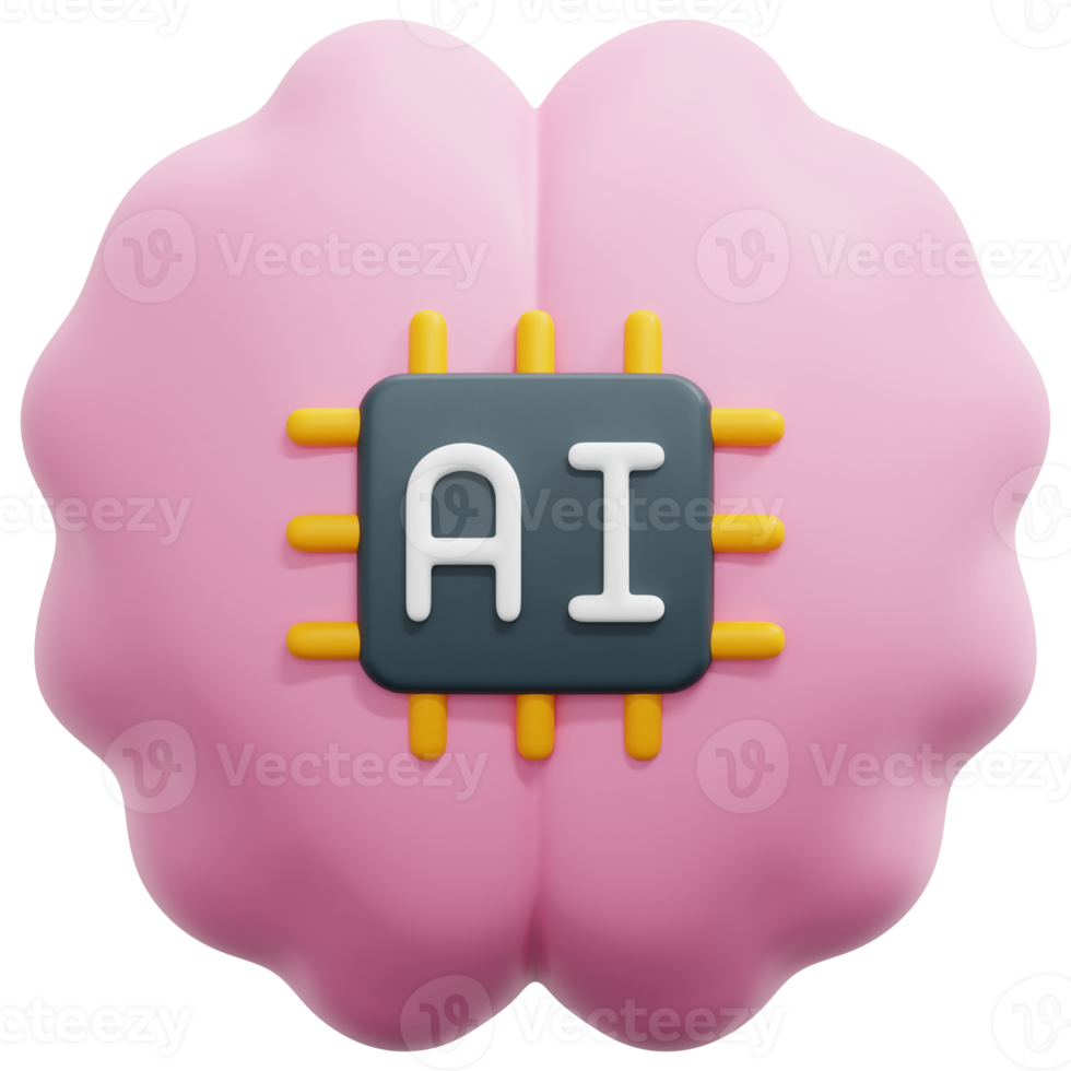 brain 3d render icon illustration png