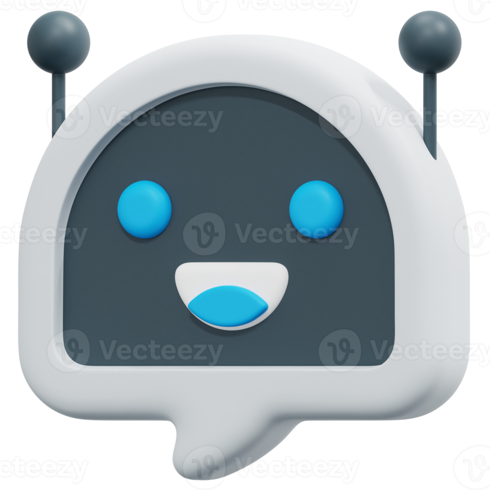 chatbot 3d render icon illustration png
