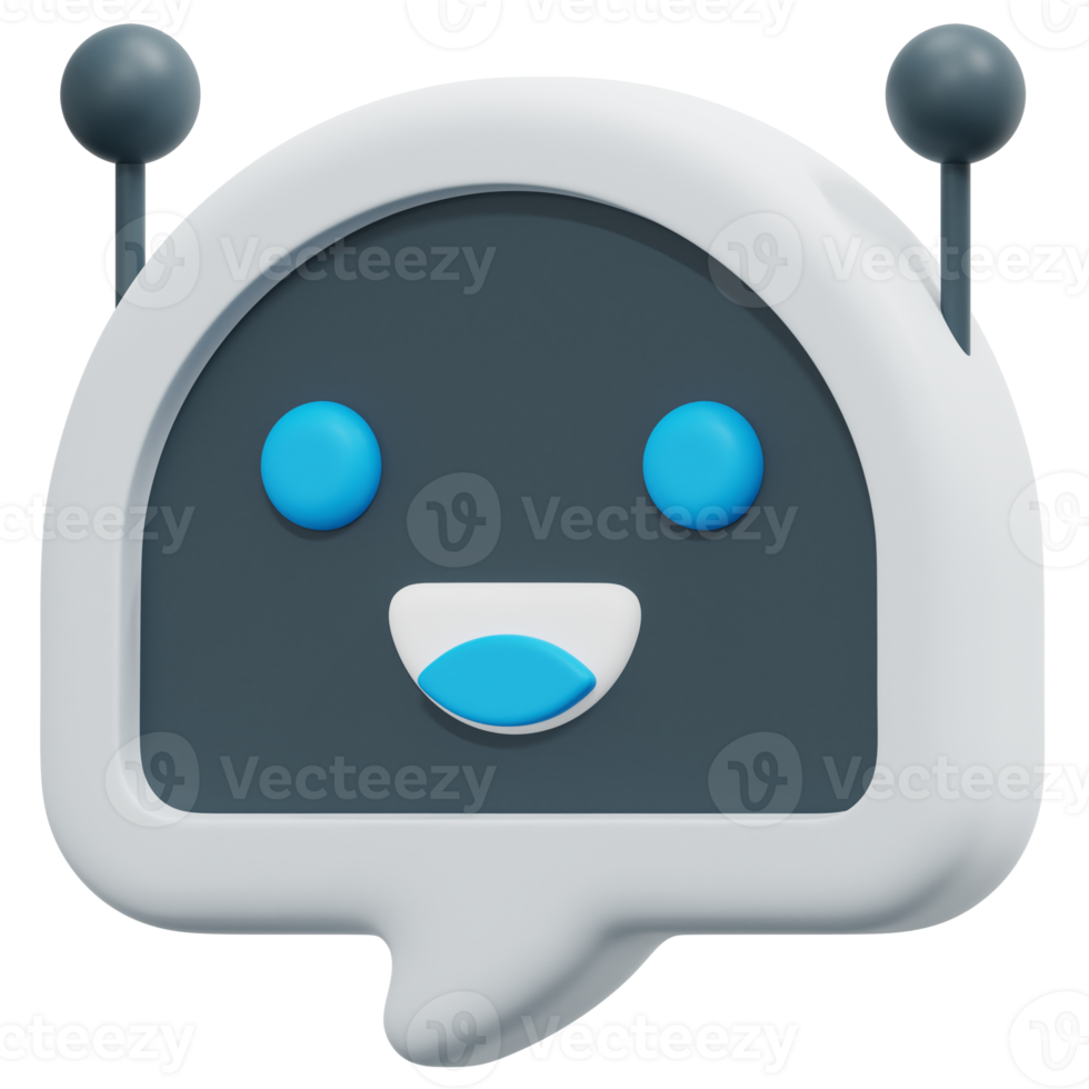 chatbot 3d framställa ikon illustration png