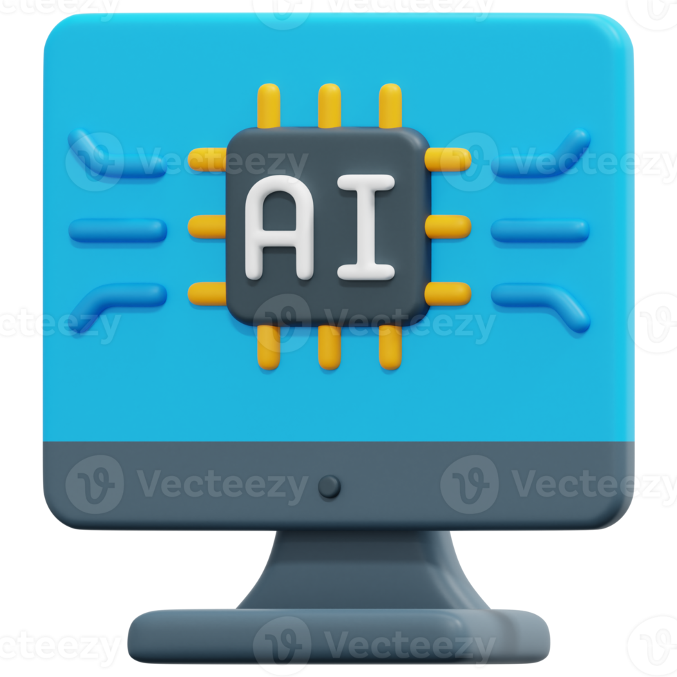 ilustración de icono de procesamiento 3d de computadora png