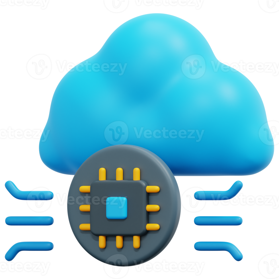 cloud 3d render icon illustration png
