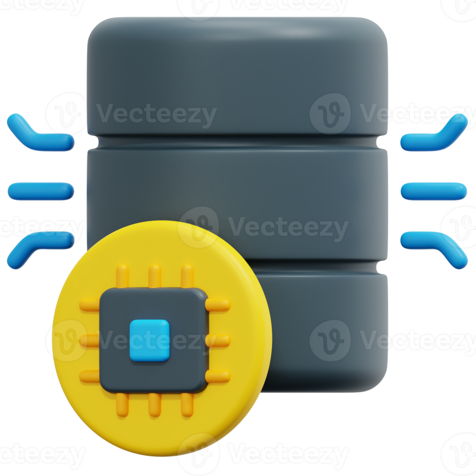 data 3d render icon illustration png