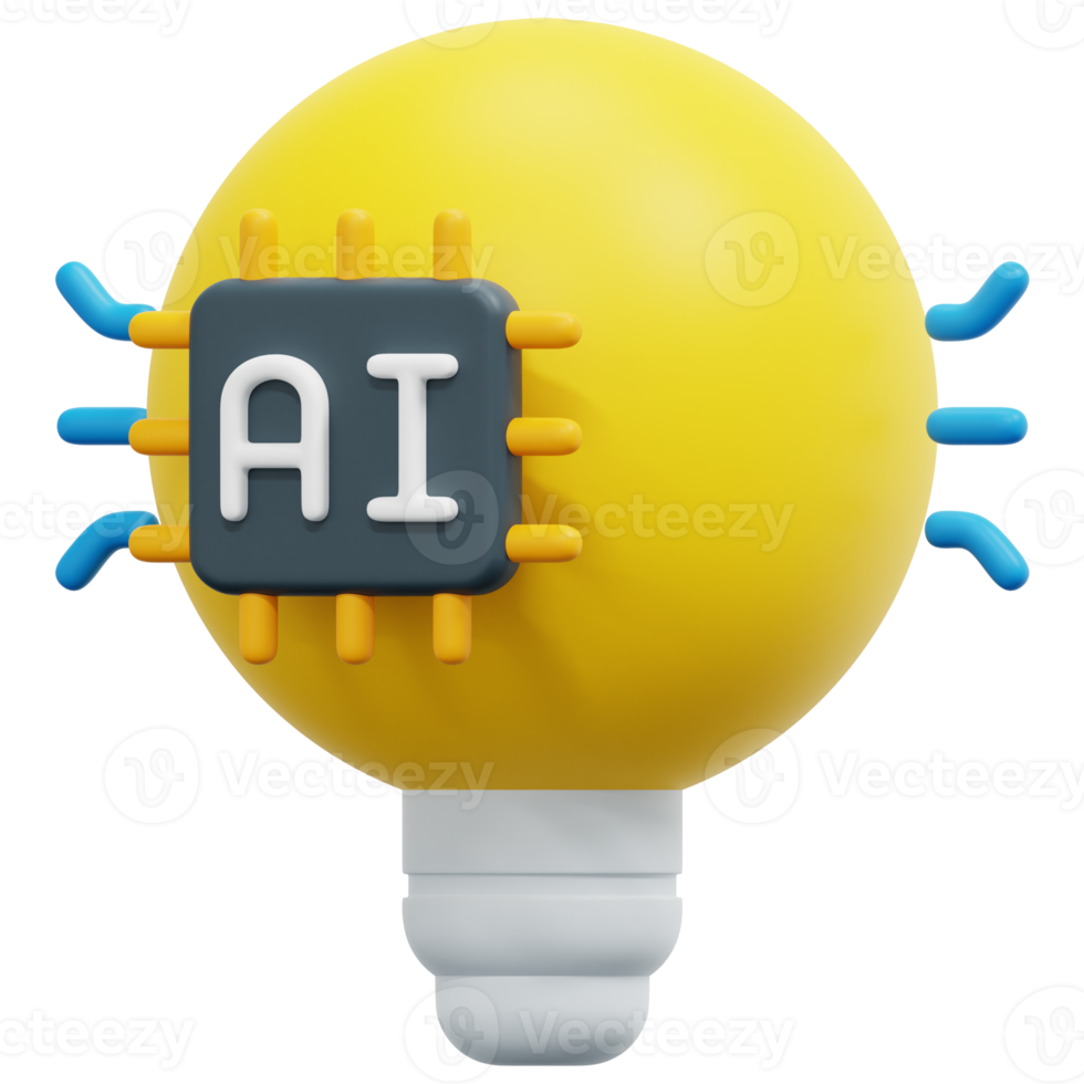 idea 3d render icon illustration png