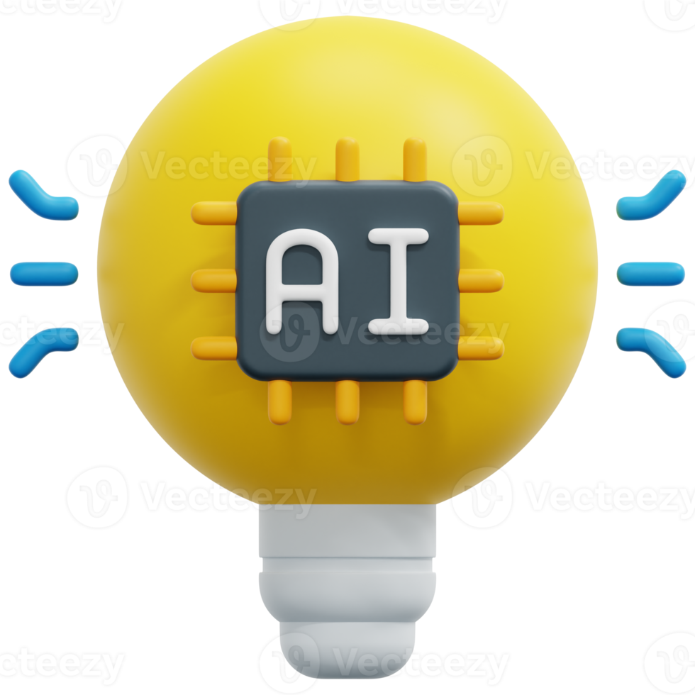 idea 3d render icon illustration png