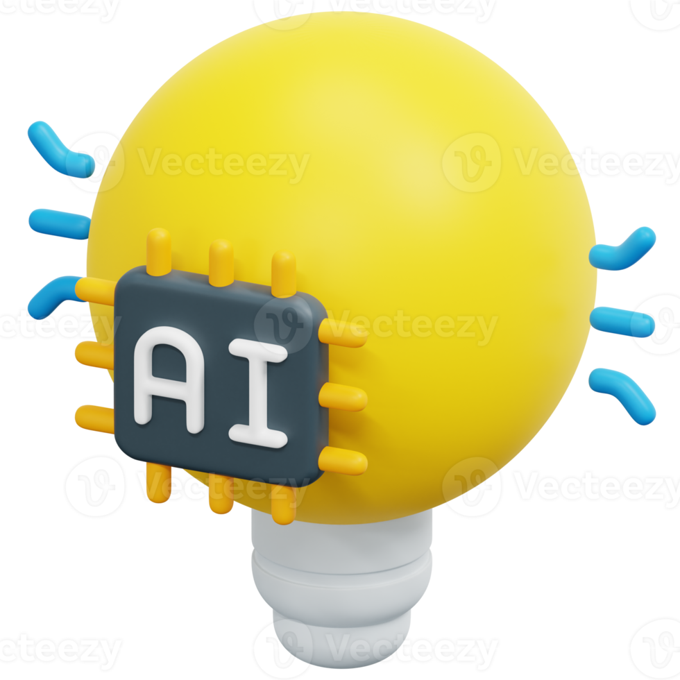 idea 3d render icon illustration png