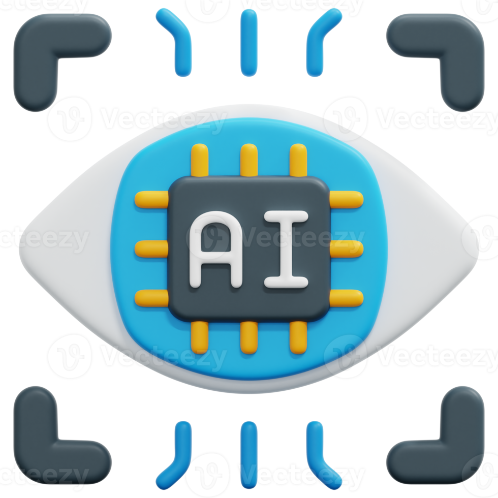 ilustración de icono de renderizado 3d de visión png