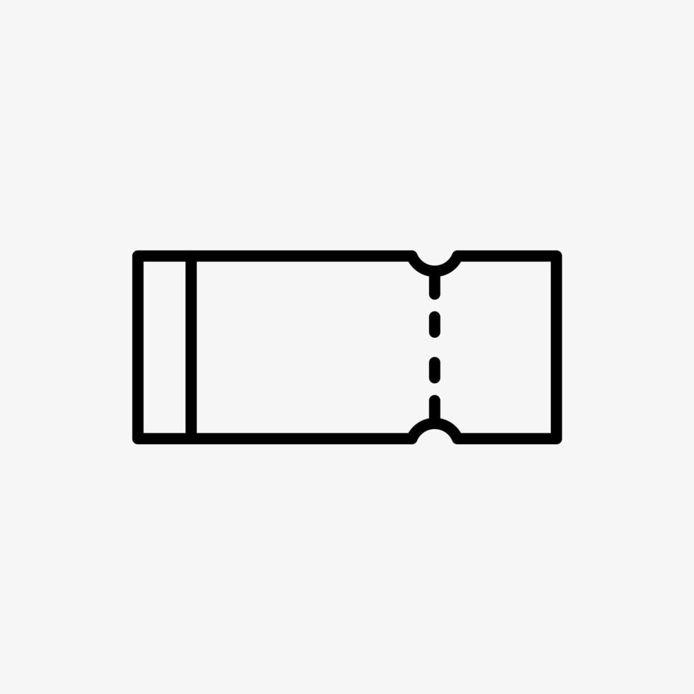 simple and neat ticket vector icon isolated on white background