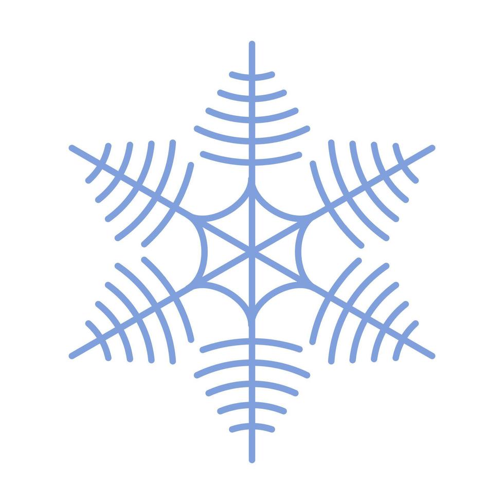 Snowflake vector icon. Christmas and winter theme. Simple flat illustration on white background.