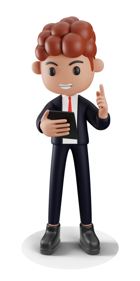3d businessman chatting on video call png