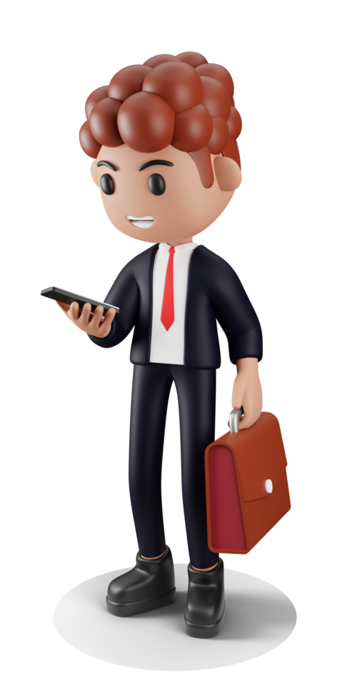 Businessman chatting on phone png