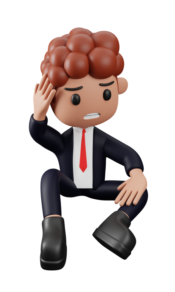 3d depressed businessman png