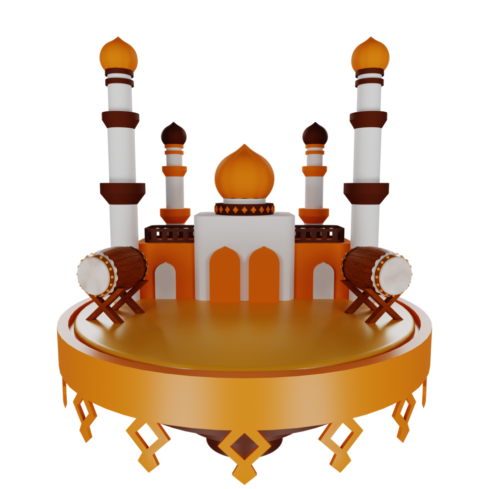 Ilustración de mezquita 3d png