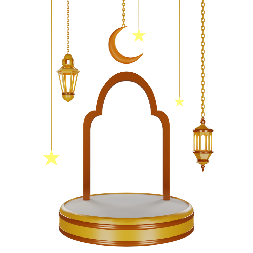 3d islamic lantern illustration png