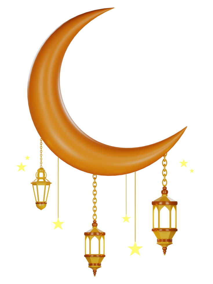 3d islamic lantern illustration png