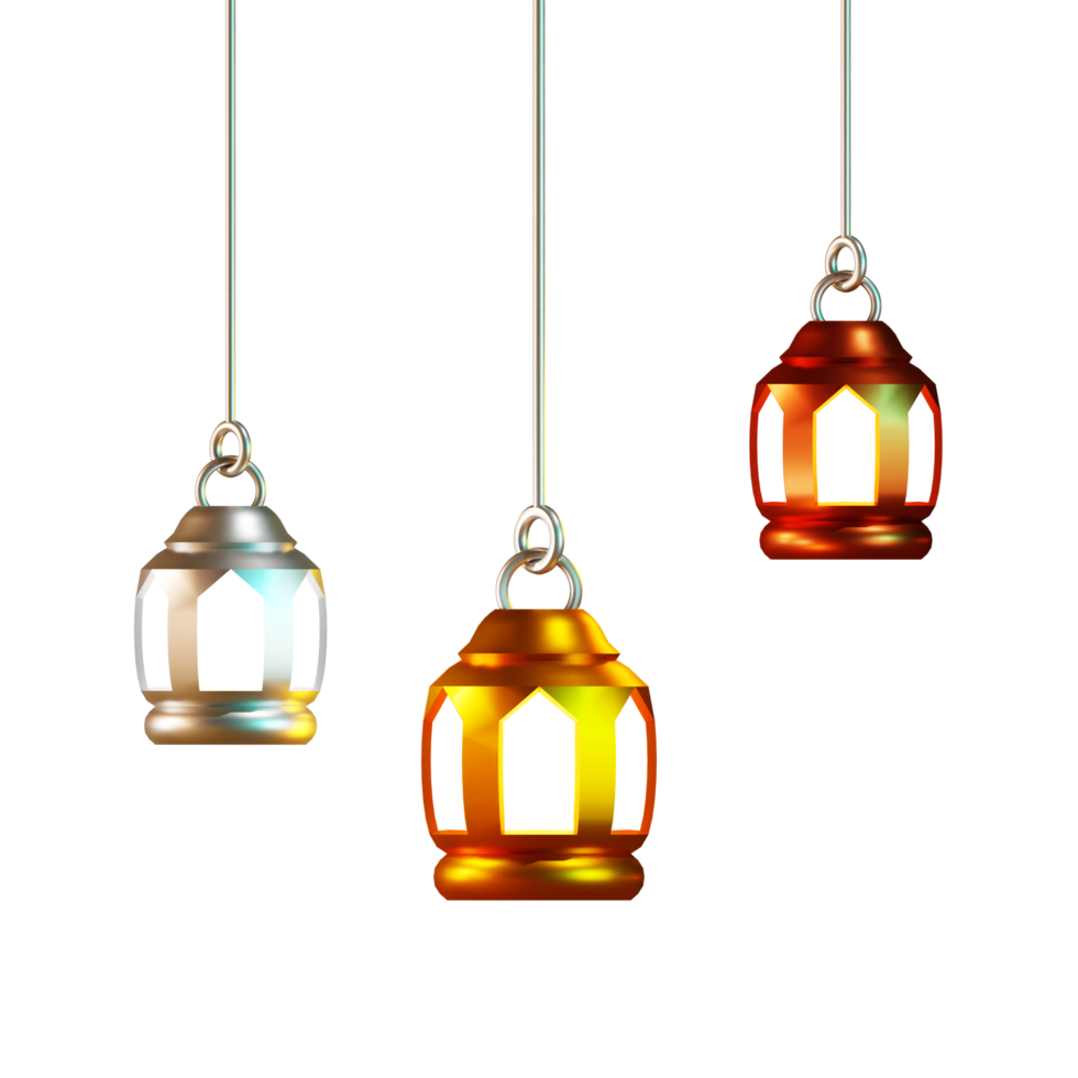 3d islamic lantern illustration png