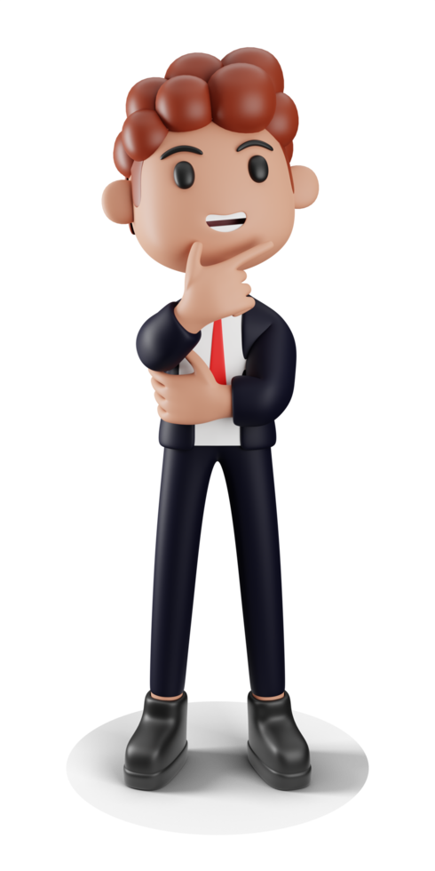 3d businessman thinking png