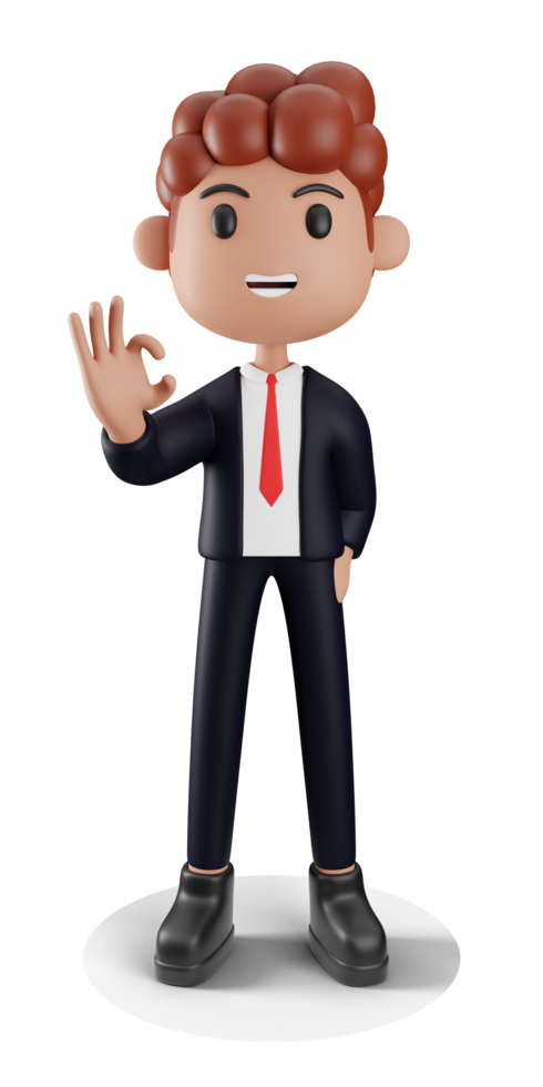 3d businessman showing super gesture png