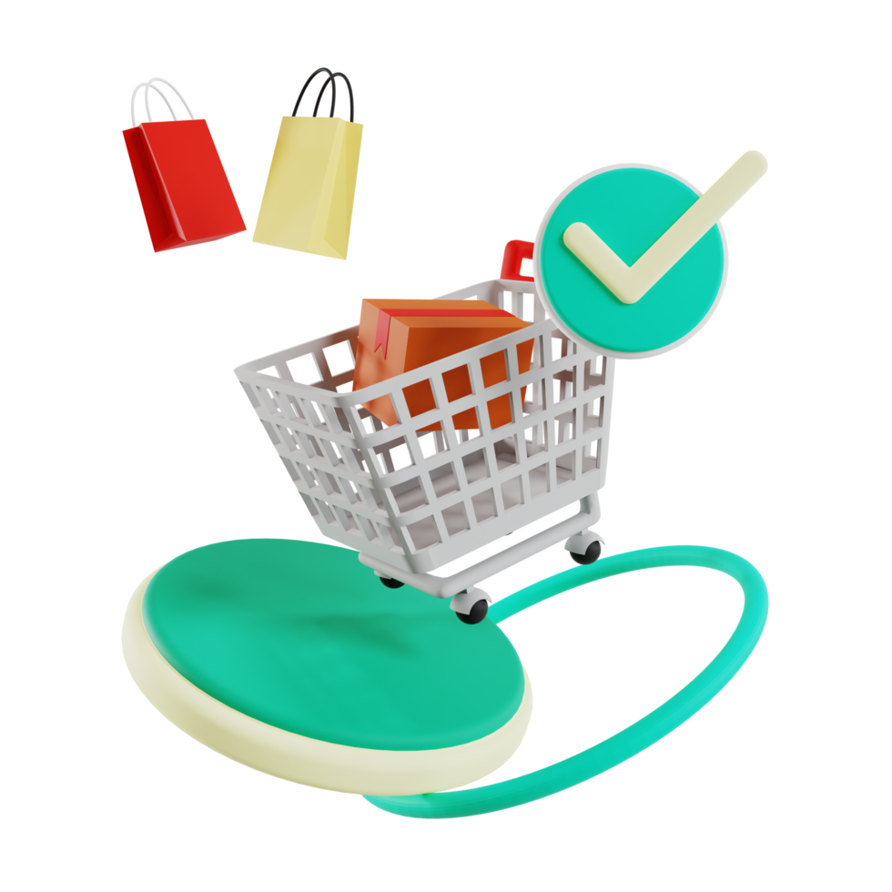 3d shopping icon illustration png
