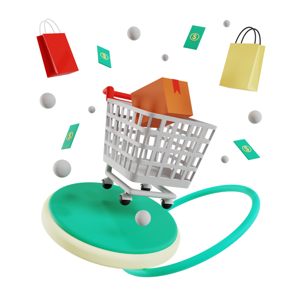 ilustração de ícone de compras 3D png