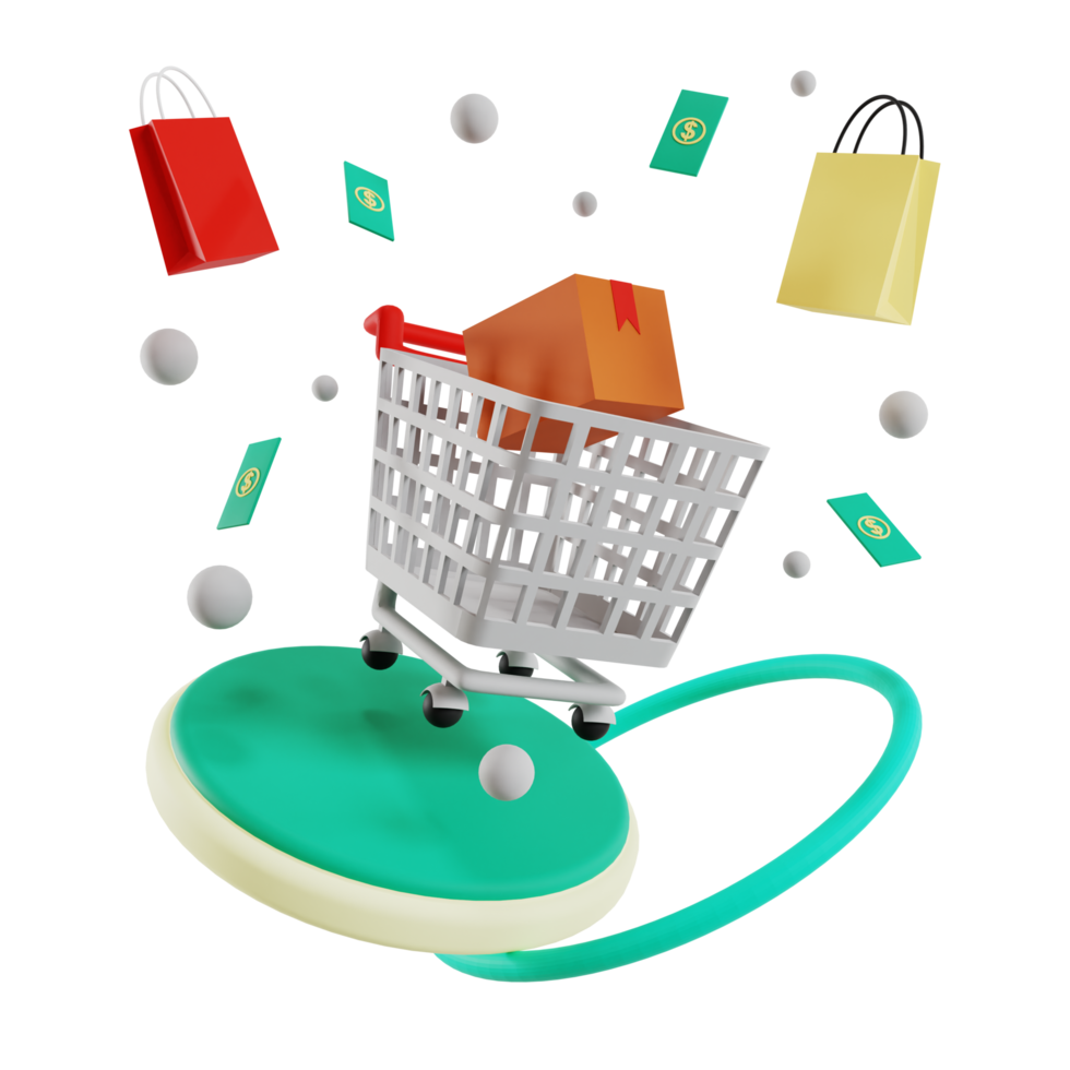 3d shopping icon illustration png