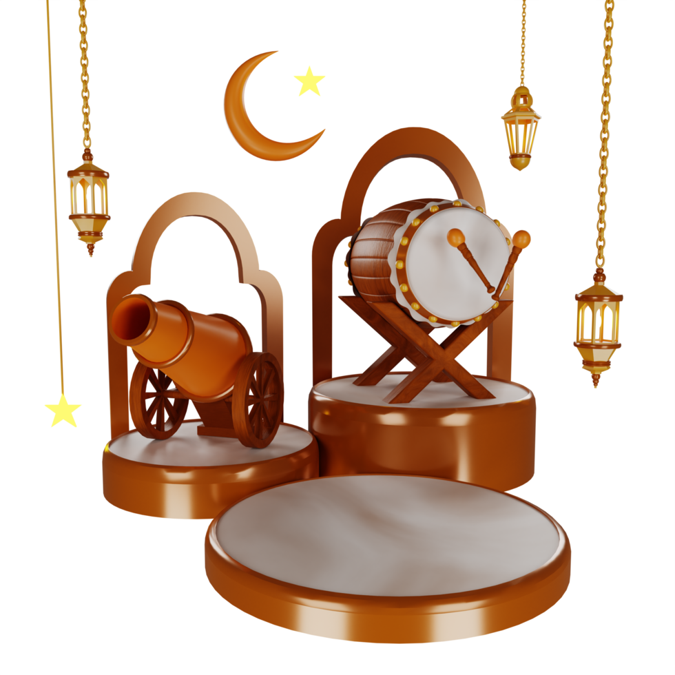 3d mosque drum illustration png