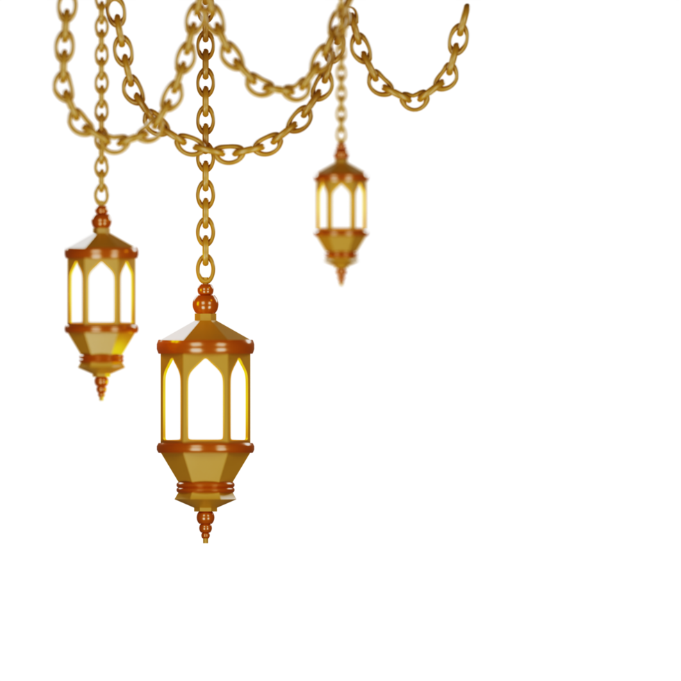 3d islamico lanterna illustrazione png