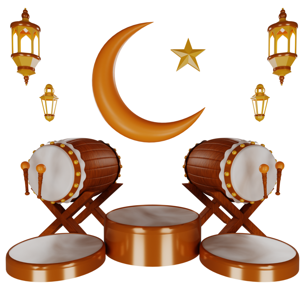 illustration de tambour de mosquée 3d png