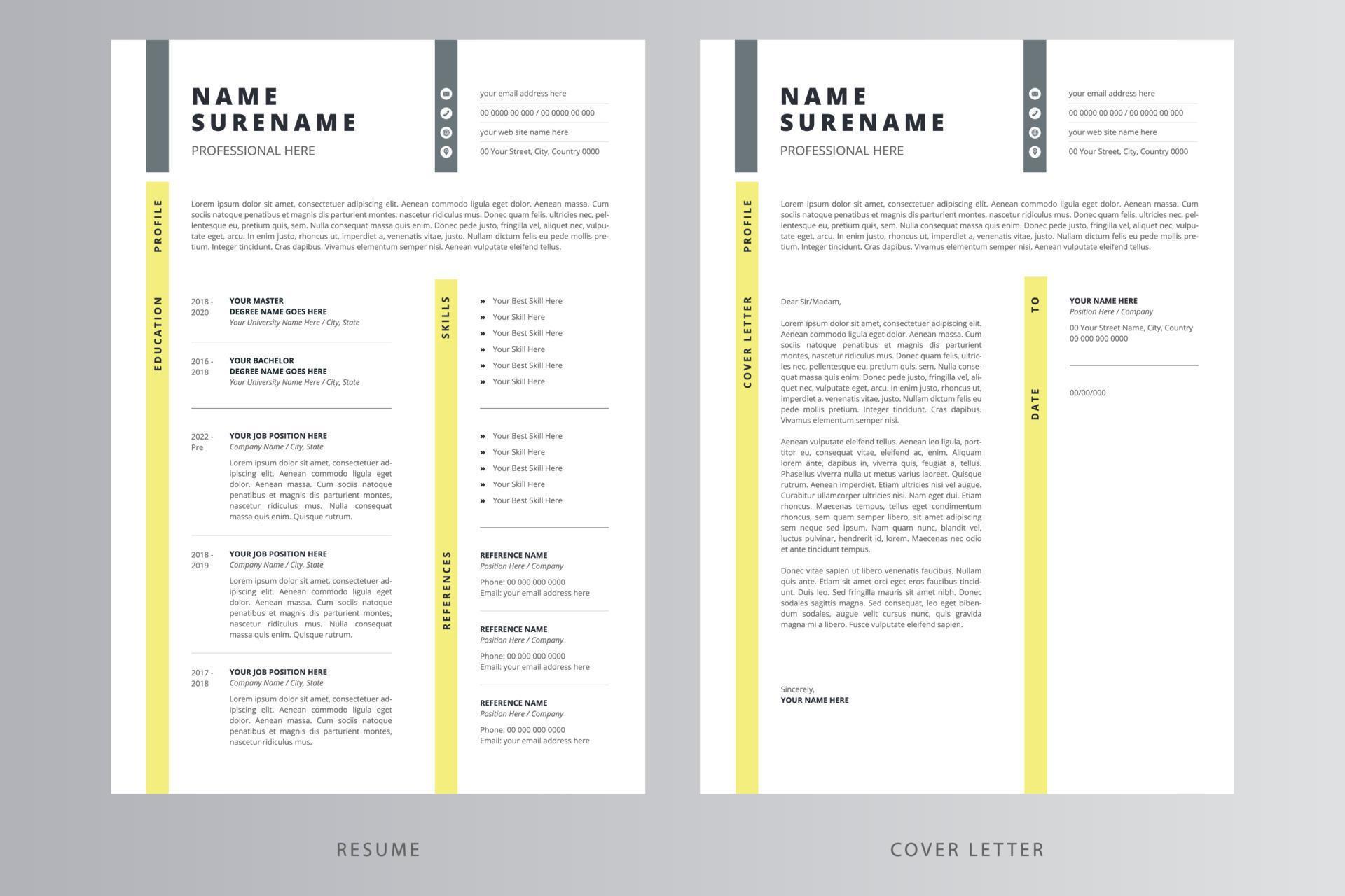 Professional Resume Or CV And Cover Letter Template 12628707 Vector Art professional-resume-or-cv-and-cover-letter-template-12628707-vector-art