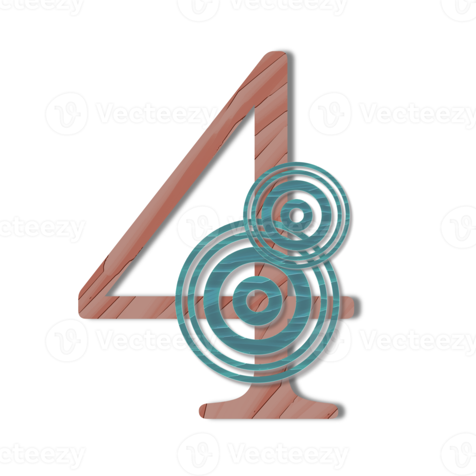Number 4 on a transparent background png