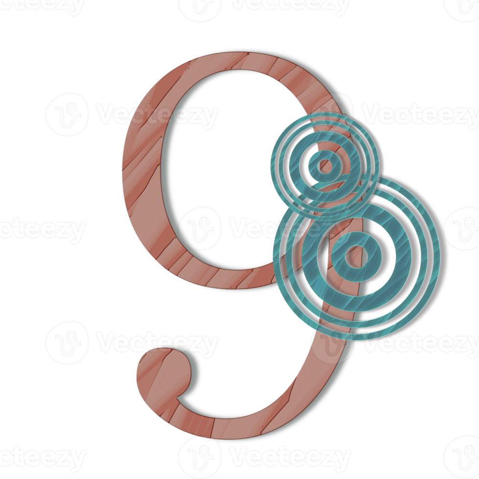Number 9 on a transparent background png