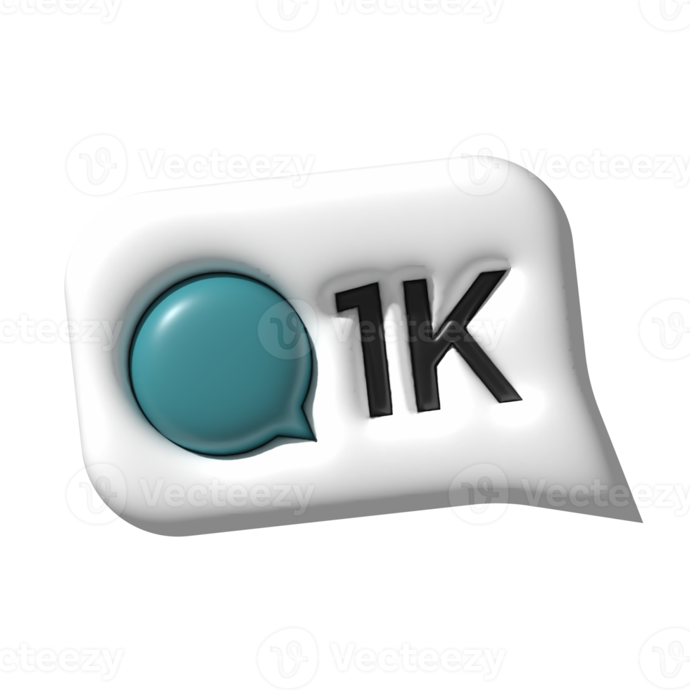 3D 1K comment social media notification icon png