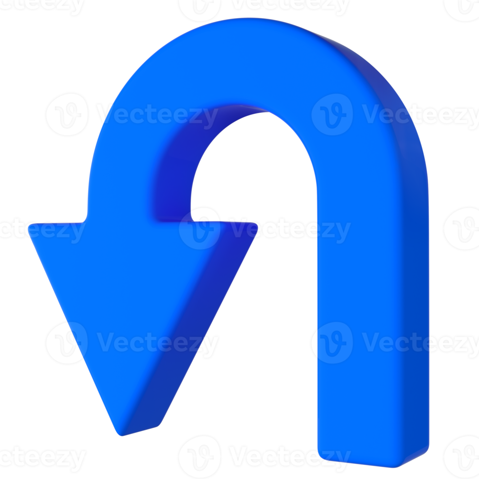 Blue Return Arrow 3D png