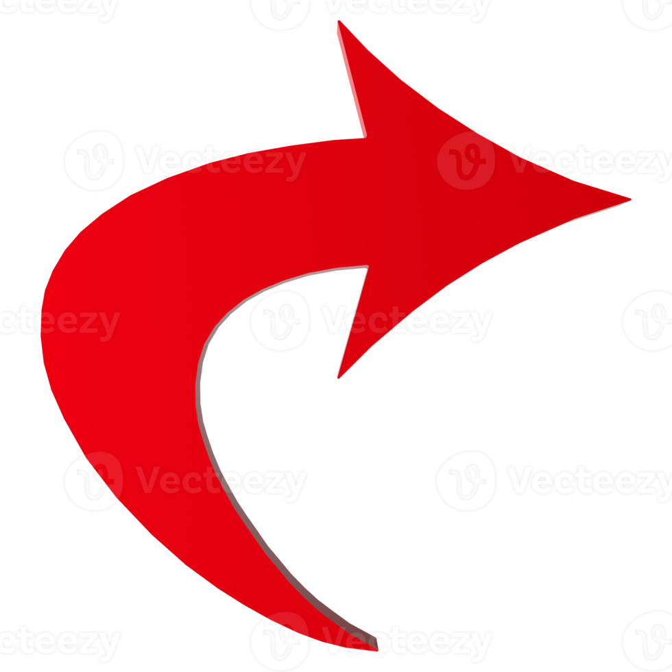 Red Right Arrow 3D png